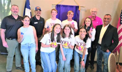 DUCKPLUCK-- The Noon Rotary welcomed YELL officers and purchased 100 ducks for the upcoming YELL DuckPluck. Proceeds will go directly to the YELL Scholarship Fund to help our students continue their success beyond high school. (Levelland ISD photo)