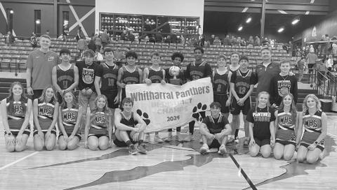 BI-DISTRICT CHAMPS - The Whitharral Panthers took down the Loop Longhorns this past Tuesday in Brownfield for their bi-district round of UIL basketball playoffs 78-65. The Panthers played against the Borden County Coyotes this past Thursday in Lamesa for their area round of playoffs. (Staff photo by Aalijah Soliz)