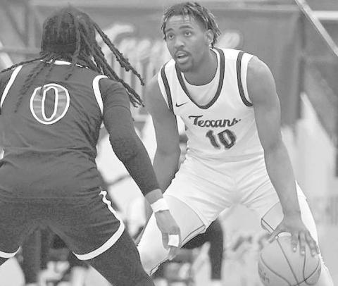 OT- Jalen McDonald scored four points in the Texans 76-73 overtimed loss to Rangers Wednesday to the Tiger Pit in Lubbock. (Photo Courtesy of Jordan Irvine)