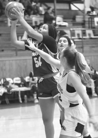 Timmyah Olenga had 10 points for the Whiteface Lady Lopes in a 60-30 UIL District 7-1A road win over the Meadow Lady Broncos last Tuesday in the opening round of district play. The Lady Lopes will host Stanton in a non-district game at 2 p.m. on Friday. (Photo by Holly Crutcher)