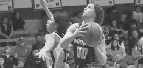 FASTBREAK - Whiteface Lady Lope Lainey Sanders layed the ball up during their contest last week against the Morton Maidens in their team win. (Staff photo by Aalijah Soliz)