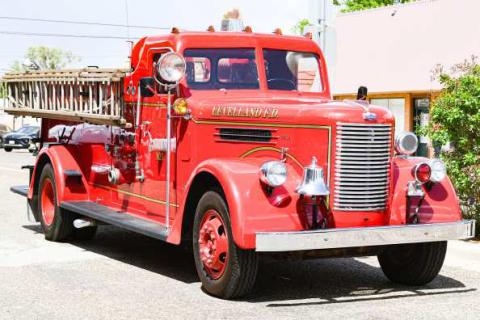 The Levelland Fire Department displayed a historic fire truck this past Sunday at the Levelland 100 year celebration. A parade featuring several entries kicked off the festivities. (Staff photo by Jentezen Smith)