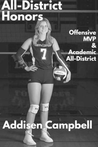 ALL DISTRICT - Levelland Loboette Addisen Campbell earned Offensive MVP and Academic All-District for her play on and off the court. (Photo courtesy of Levelland ISD)