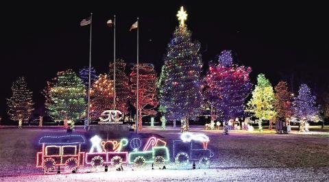IT’S BEGINNING TO LOOK LIKE CHRISTMAS- Pictured is one of the light displays at South Plains College. Every year SPC lights up the entire campus with lighted displays for community members. (Staff photo)