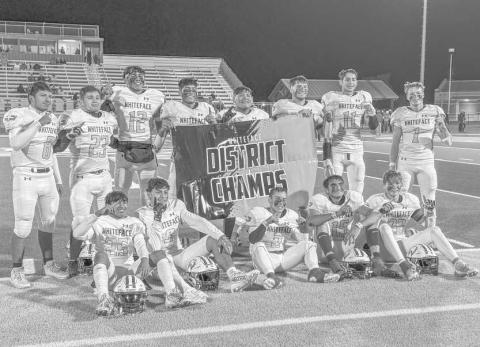 DISTRICT CHAMPS - The Whiteface Antelopes traveled to Borden County this past Friday night for the team’s district championship where the Antelopes mercied the Coyotes 90-40 in the fourth quarter. Whiteface took on the Rankin Red Devils this Friday for their first round of playoffs. (Staff photo by Aalijah Soliz)