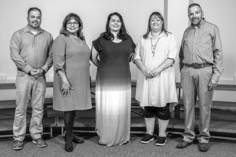 25 YEARS OF SERVICE AWARD - South Plains College (SPC) announced their employee service awards during their 2025 Employee Banquet on May 8. The recipients of the 25-Years of Service Award pictured from the left are: David Gonzales, Maria Strong, Shirley Davis, Carol McDonald and John Heh. Not pictured is Sammy Perez. (SPC Photo)