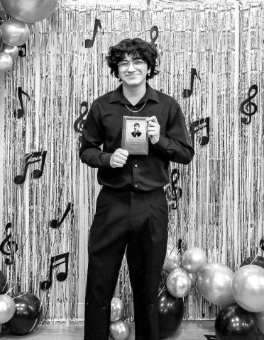 - The Levelland High School End of Year Band Banquet was held April 21 at South Plains College. During the awards portion of the banquet, Israel Gutierrez was the recipient of the Patrick S. Gilmore Award. (Photo courtesy of Cristal Isaacks)