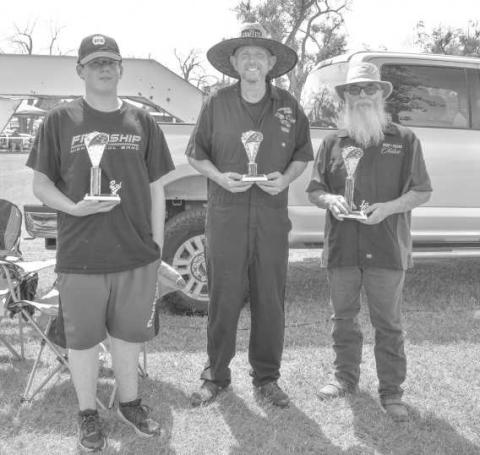NON-FENDERED – In the Non-Fendered Hot/Street Rod Class (49 and older) Steve Corgill placed first with his 1923 Ford T-Bucker, Nolan Wampler placed second with his 1923 Ford T-Bucker and Rich Puryear placed third with his 1932 Ford B. (Staff photo by Ada Niederhauser)