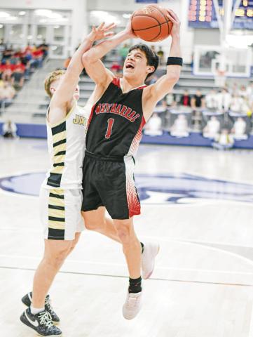 FIGHT THROUGH CONTACT - Whitharral Panther Damian Rodriguez fights through contact to try and score during their playoff game against Jayton this past Monday night at Frenship Memorial High School. (Staff photo by Jentezen Smith)
