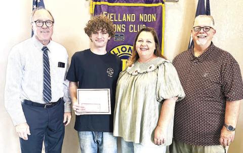 NOON LIONS CLUB SCHOLARSHIP PRESENTATION - LHS 2026 graduate Gage Taylor was recently presented a scholarship from the Levelland Noon Lions Club. (Levelland Noon Lions Club photo)