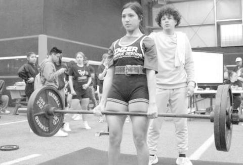 STATE BOUND- Sundown has two state qualifiers in girls powerlifting. Congratulations to Jaelin Wylie and Ariel Hernandez for qualifying for the Texas State Powerlifting Meet. Both Jaelin and Ariel had to pull a PR (personal best) on deadlift to qualify. Ariel pulled 300 lbs to hit the qualifying total in her respective weight class. (Photo Courtesy of Sundown ISD)