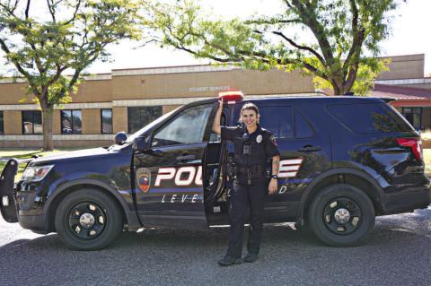 BEING THE DIFFERENCE - Pictured is Levelland Police Officer Katelyn Fortner who has been a part of the department for 14 months. Officer Fortner began her journey with the Criminal Justice Program at South Plains College to get her career in law enforcement going. She always knew she wanted to pursue a career in law enforcement from an early age and she is hopeful she can become an example for other women who would like to get into the field. (Photo courtesy of SPC)