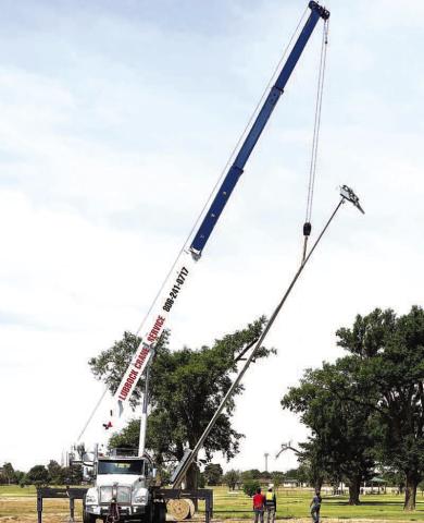 NEW LIGHTS - Another amazing project is taking shape at Levelland City Park as the ballparks are refurbished. Field F is getting new lights and a new fence is coming thanks to the Levelland Community Development Corporation and Levelland City Council. (City of Levelland Photo)