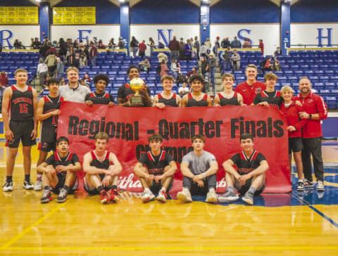 CHAMPS - The Whitharral Panthers took on the Klondike Cougars this past Tuesday at Frenship High School for their regional quarterfinal matchup in basketball playoffs where the team won 63-53. The Panthers took on the Texline Tornadoes this past Friday for their regional semi-final game. (Staff photo)