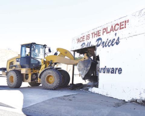 DEMOLISHED AND REMOVED-- The City of Levelland demolished and removed the old Ace Hardware building this past week. The building had not been in use for many years and was donated to the city. Various plans are being considered to determine what will put at that location to enhance the downtown area. (Staff photo)