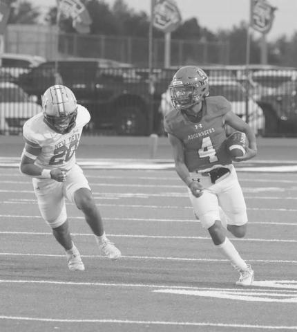 OPEN FIELD - Sundown Roughneck Adan Escamilla rounded the corner on the defense this past Friday on homecoming against the New Deal Lions at home. (Photo courtesy of Sundown ISD)