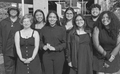 FLUTE CHOIR - Levelland students Michelle, Alvaro, AnnaLee Napier, Rosa Servin, Kaydence Escarcega, Sallie Guzman, Briana Flores, and Heather Stancell competed in Pflugerville for UIL State Solo and Ensemble contest where the received an excellent rating. (Photo courtesy of Levelland ISD)