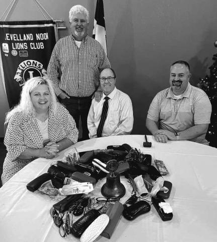 A GREAT LIONS PROGRAM - The Levelland Noon Lions Club recently collected eye glasses for the Lions Eyeglass Recycling Program. Pictured from left to right are: Misty Taylor, Greg Kelley, Joey Pierce and Ryan Noland. (Photo courtesy of Andrea Corley)