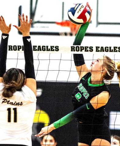 The Ropes Lady Eagles varsity volleyball team won their away conference match against Tahoka by a score of 3-0 (25-11, 25-19, 25-12). They then defeated Plains as the the clear victors by a 3-0 margin over the Cowgirls. The victory is more of the same for the Eagles, who have now won 10 matches in a row and have a record of 22-9. The Lady Eagles are set to face New Home and Abernathy.