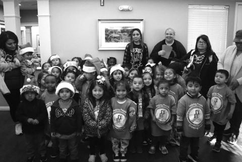 CHRISTMAS CAROLING- The Three-year-old classes from Levelland ABC went Christmas Caroling this past Tuesday for the residents at Hickory Place. Residents and the children’s family members were entertained by the Christmas songs the children had been practicing for weeks. After the children sang, they handed out handmade Christmas cards to show the residents how appreciative they were for allowing them to come out and sing for them. (Staff photo by Aalijah Soliz)