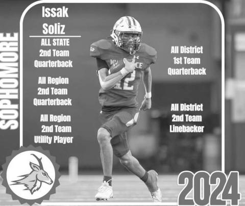 ALL STATE - Whiteface Antelope Isaak Soliz earned All-State 2nd Team Quarterback, All-Region 2nd Team Quarterback, All-Region 2nd Team Utility Player, All-District 1st Team Quarterback and All-District 2nd Team Linebacker. (Photo courtesy of Whiteface ISD)