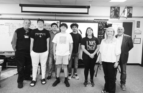 OWEN GROUP CLASS VISIT-LHS students in Mr. Russell Hill's Entrepreneur & Marketing Classes were taught about branding by Mack and Rebecca Owen last week. Students played a bingo game that made them think about brands they see daily. Mack Owen is the founder and president of the Owen Group advertising and marketing firm. Mack earned a degree in advertising from Texas Tech University in 1981. After serving seven years as a copywriter and account manager with an agency in Lubbock, he opened his own agency in 1