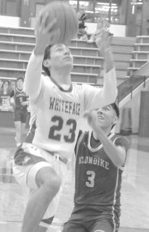 22 BIG ONES- Jeremiah Rendon had 22 points to lead the Whiteface Antelopes to a 76-49 UIL High School Boys’ Basketball Bi-District Championship over the Klondike Cougars last Friday at Frenship High School in Wolfforth. (Photo Courtesy of Jay Kelley)