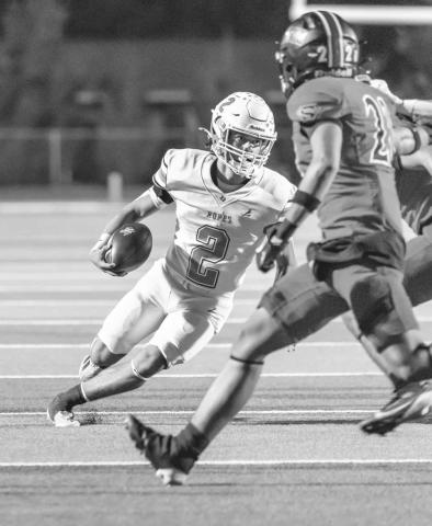 CUTBACK LANE - Ropes Eagle Mason Marmolejo ran two touchdowns in this past Friday night against the Seagraves Eagles on the road. Marmolejo racked up 114 rushing yards on 11 carries with two touchdowns and no fumbles on the night. (Photo courtesy of Donovan Martin)