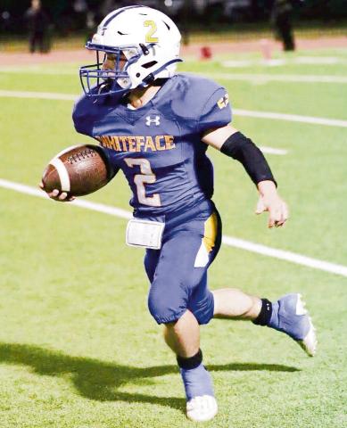 CRUTCHER ON THE RUN - Whiteface senior Cash Crutcher runs with the football during their playoff game against Rankin. (Photo provided by Whiteface Victory Line Facebook)