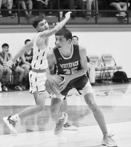 UPAND UNDER - Whiteface Antelope Isaak Soliz got around Morton Indian E.J. Rivas during both teams game against each other this past Friday night in Morton. (Photo courtesy of Holly Crutcher)