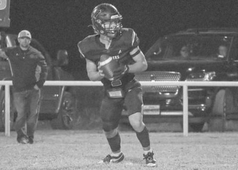 LATERAL - Whitharral Panther Brolin Kennedy passed the ball back to his teammate during the team’s game against Anton last Friday night. (Staff photo by Aalijah Soliz)