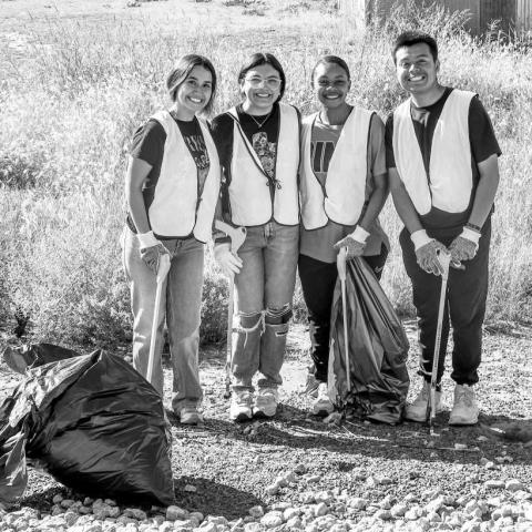Community members of Levelland volunteered their time Saturday morning for the Keep Levelland Beautiful Community Wide Clean-Up Day. Pictured from left to right are: Cadence Trevino, Kassidy Padilla, N’ya Washington and Victor Reyes. (Staff photo by Essence Childres)