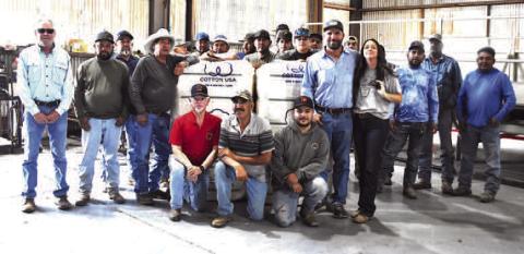 Producers Jacob and Railey Silhan produced the first bale of cotton in Cochran County. Silhan noted that Railey planted the cotton and also stripped the first bale. The cotton bale was produced at Willingham Southwest Cotton Gin Inc. in Morton. Gin manager is Todd Willingham and gin superintendents are Eliseo Salazar Jr. and Cantu Tarango.