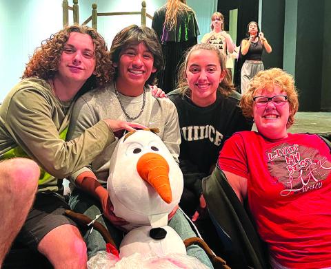 LOCAL TALENT - Pictured from left to right are: Eliseo Espinoza, Jeremiah Coronado, Lizzy Corley and Hannah Wilde-Jones. All four students are local talent from Hockley County and each share a love for the fine arts. Community members are encouraged to attend one of the five Frozen Jr. shows that will be held at the South Plains College Fine Arts Building from January 4-7. (Photo courtesy of Jen Cagle-Gilmore)