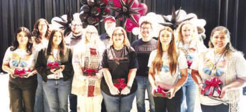 LISD 10 YEARS OF SERVICE AWARD - Marisol Almanza, Gene Burton, Charla Cogdill, Tammie Hill, Darren Lawless, Karla Carrillo, Selene Ramirez, Charles Rogers, Maricela Saenz, Abi Swain and April Austin. (Levelland ISD photo)