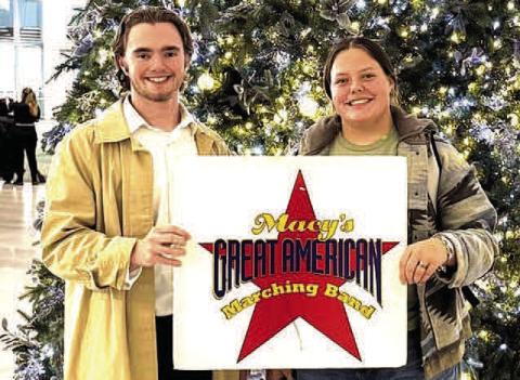 MACY’S PARADE- Whiteface band members Bhrett Driver and Keely Timmons represented their school at the Macy’s Thanksgiving Parade in New York City on Thanksgiving after being selected to be a part of the Macy’s Great American Marching Band.(Whiteface ISD photo)