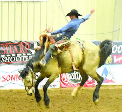 RODEO FUN-- Sanctioned performances this past weekend at the ABC Rodeo featured bareback riding, saddle bronc riding, steer wrestling, calf roping, team roping, barrel racing, breakaway roping and the crowd-favorite bull riding. (Staff photo)