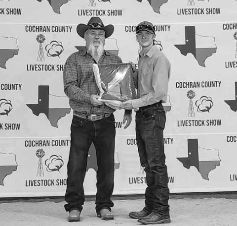 SR RESERVE SHOWMAN - During the Cochran County Stockshow, Cason Couch earned Sr. Reserve Showmanship and Grand Champion Ag Mechanics. (Photo courtesy of Shay Butler)