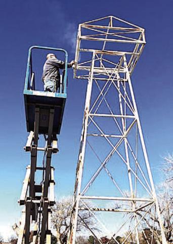 Historic oil derrick sculpture gets second life