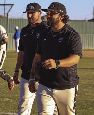 GAME TIME - Head Baseball Coach Chris Portwood and Assistant Coach Brandon Coronado was ready for their game against Lubbock Christian this past Thursday night. (Staff photo by Aalijah Soliz)