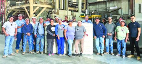 FIRST BALE OF COCHRAN COUNTY - Willingham Southwest Cotton Gin, Inc., has announced that have had their bale courtesy of Producers Austin and Brandi McCasland as of September 26. (Photo courtesy of Lesli Willingham.