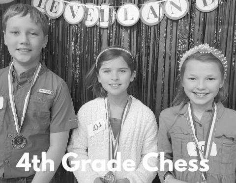 4TH GRADE CHESS WINNERS - 1st place Taelan Flores (not pictured), 2nd place Micah Flavor and 3rd place was tied with Jaazmin Marrufo and Mason Swain. (Photo courtesy of Cristal Isaacks)