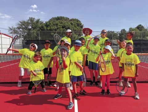 YOUTH TENNIS CAMP - The Levelland ISD Tennis Program held their annual summer camp for kids wanting to work on being better at the game of tennis. Pictured from left to right are: Haddie Niederhouser, Alex Grey, Caroline Martin, Lorenzo Chavira, Caleb Willey, Sarah Gonzales, Isabella Mendoza, Genesis Marin, Rylie Bojorquez, Ryan Franco, David Gonzales, Michael Lawson, Jesse Lawson, Coach Jeffery Braziel and Coach Chad Lawson. (Photo courtesy of Chad Lawson)