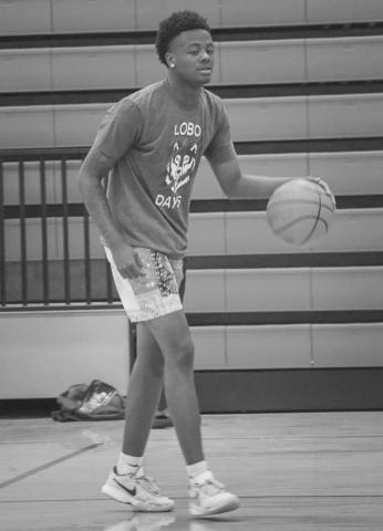 READING THE DEFENSE - Levelland athlete Azion Golightly brought the ball up for his team this past Monday at the Levelland Middle School during open gym practice. (Staff photo by Aalijah Soliz)