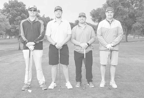 FLIGHT TWO SECOND PLACE- The United Cotton Growers team finished second in Flight Two of the SPC Scholarship Scramble. Shown from L-R are: Adam Hart, Robbie Fossett, Dylan Merritt and Bryce Mikeska. Proceeds from the event will benefit student scholarships. (Photo by R&amp;P Photographers)
