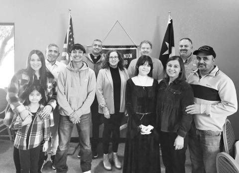 STUDENT OF THE MONTH - The Levelland Lion's Club honored the LHS Students of the Month last week. Sophomore Christopher Martinez and Senior Galilea Hernandez were nominated by their teachers for the month of October. Pictured are Rebecca McCutchen, Matthew Birdwell and Ryan Nolan are Christopher Martinez and his family (Maddyx Martinez, Robert Carrasco and Marisa Carrasco), Galilea Hernandez with her parents ( Maria &amp; Jesus Hernandez), and Father Jonathan Phillips. (Photo courtesy of Cristal Isaacks)