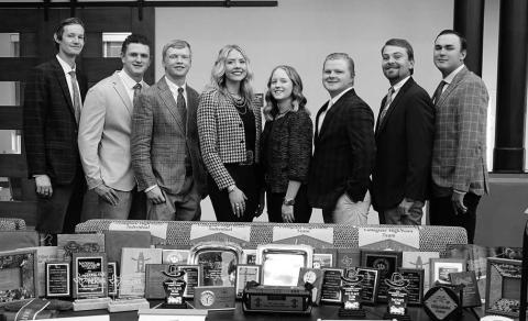 SPC LIVESTOCK JUDGING TEAM - The South Plains College Livestock Judging Team, a nationally renowned program, won many individual and team awards during the 2023-24 academic year. Pictured from the left are SPC Livestock Judging Coach Connor Brew, Lane Sheehan, Hance Albracht, Lexi Hunt, Ashton Willis, Mason Ward, Dakota David and Jackson Harlan. (SPC Photo)