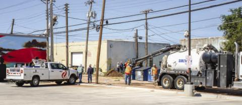 UPGRADED INFRASTRUCTURE - Xcel Energy performed updates on the infrastructure that feeds to the Hockley County Courthouse. Ave H from 8th Street to Houston has to be blocked off. Additionally, Austin Street to from Ave I to Avenue G has to be blocked off as well. (Staff photo by Dom Puente)