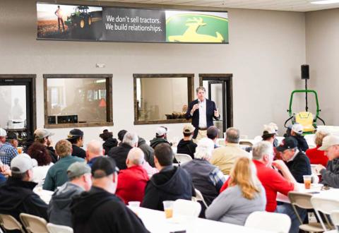 South Plains Implement held their annual community and customer appreciation luncheon this past Friday. Pictured is congressman candidate Tom Sell who was the guest speaker. (Staff photo by Jentezen Smith)