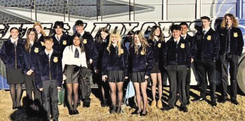 FFA LDE- Smyer FFA was well represented at the Lubbock District LDE contest held at Frenship High School. Twenty FFA members competed in LDE contests such as creed speaking, Greenhand and Senior Quiz, and radio broadcast. (Smyer ISD photo).